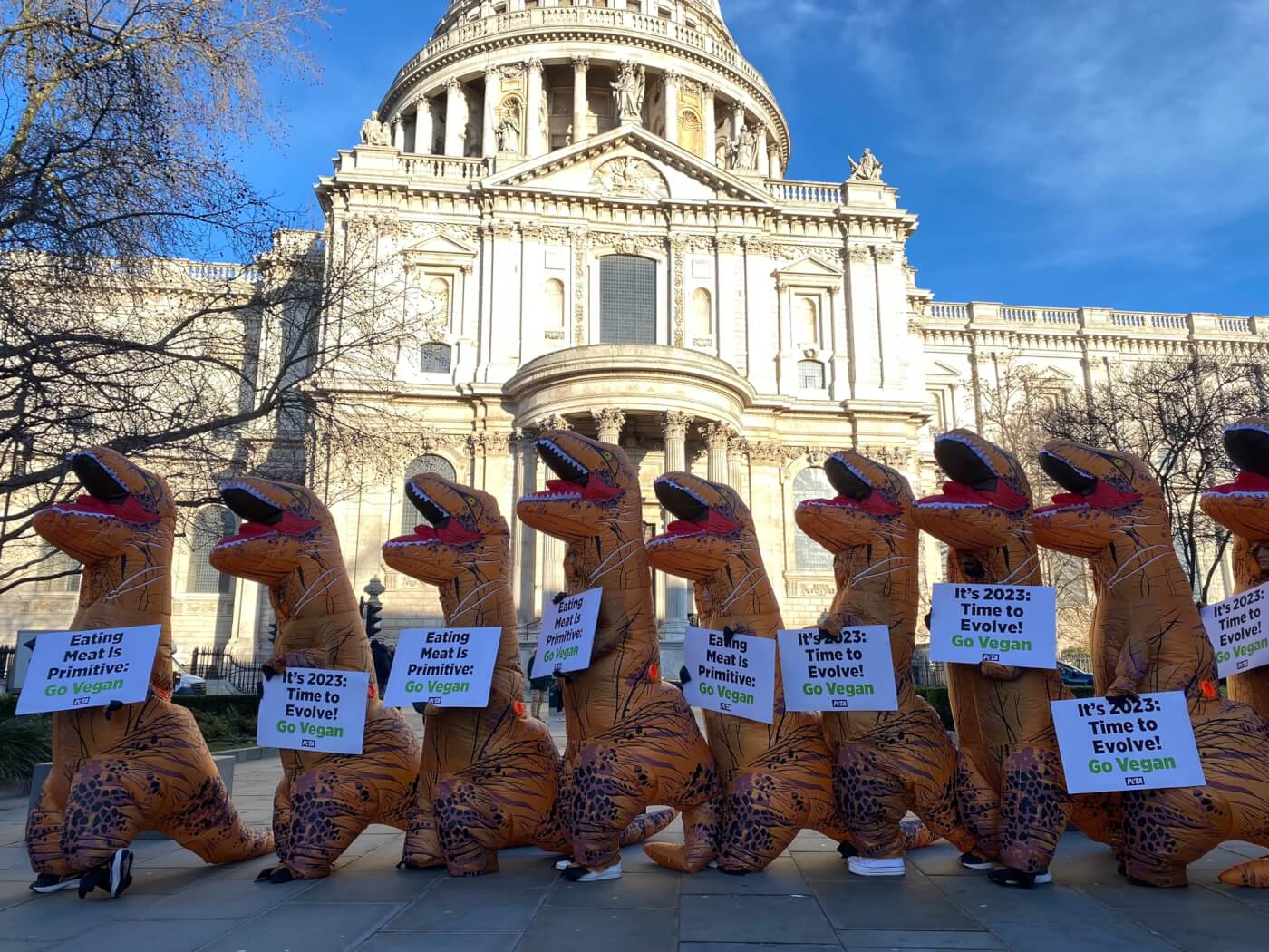 peta uk dinosaurs st pauls london veganuary