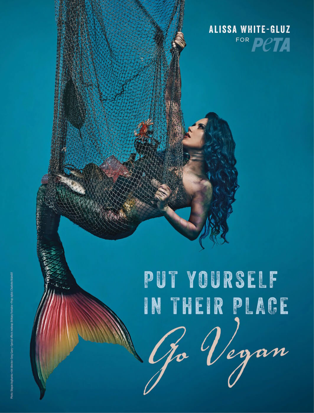 Arch Enemy's Alissa White-Gluz Becomes Trapped 'Mermaid' in Ad to Save Fish  During Lent - Media Centre - PETA UK