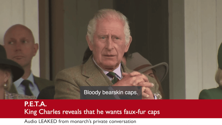 King Charles bearskins spoof video 1