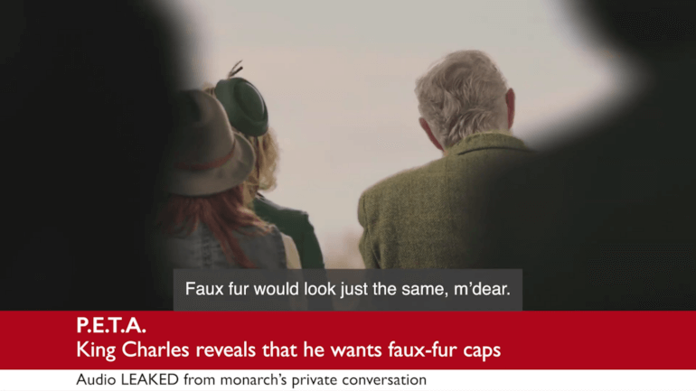King Charles bearskins spoof video 2