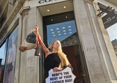 Free the Animals Friday: PETA’s Anti-Leather Display Shocks the Shoppers