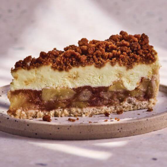 A vegan apple crumble and custard tart from Caffe Nero