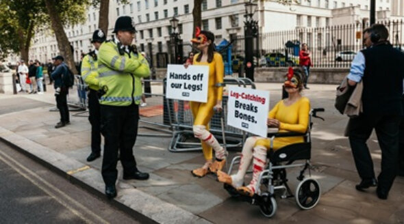 Broken-Legged PETA ‘Chickens’ Have a Message for Defra