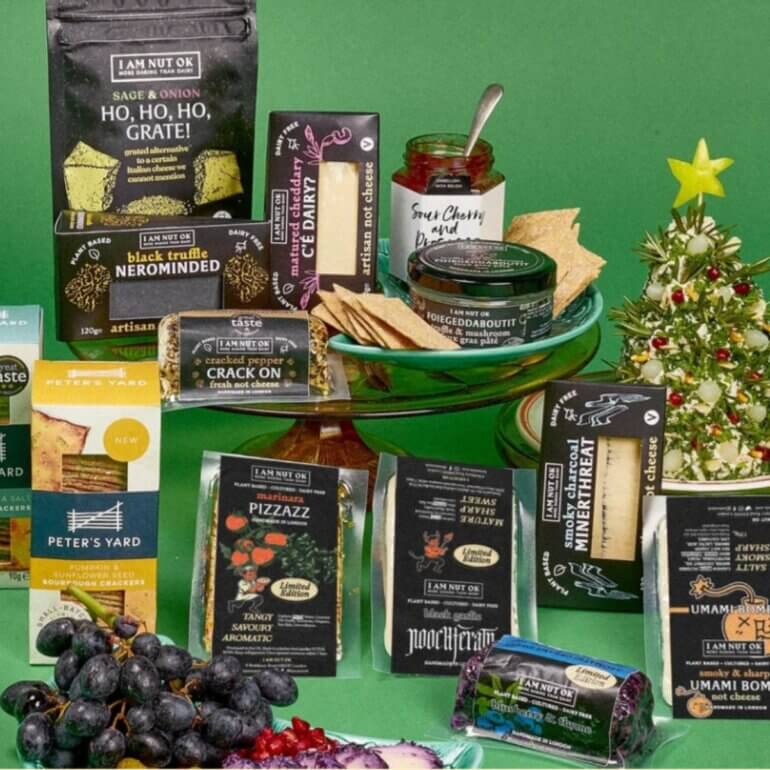 A selection of artisan vegan cheeses from I Am Nut OK