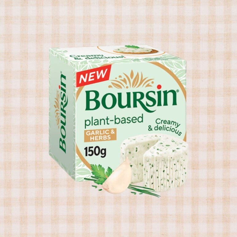 A packet of Boursin dairy-free cheese