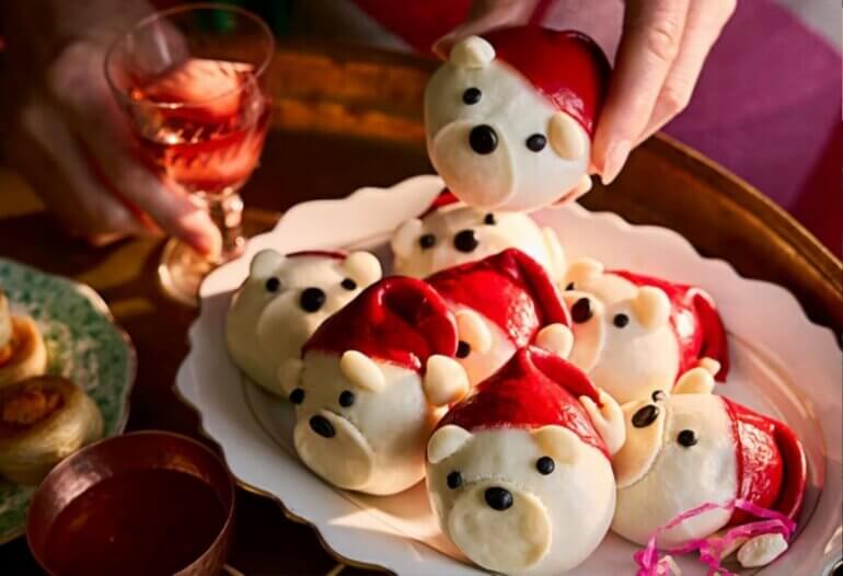 Santa Claus bao buns from the Waitrose vegan Christmas range 2025