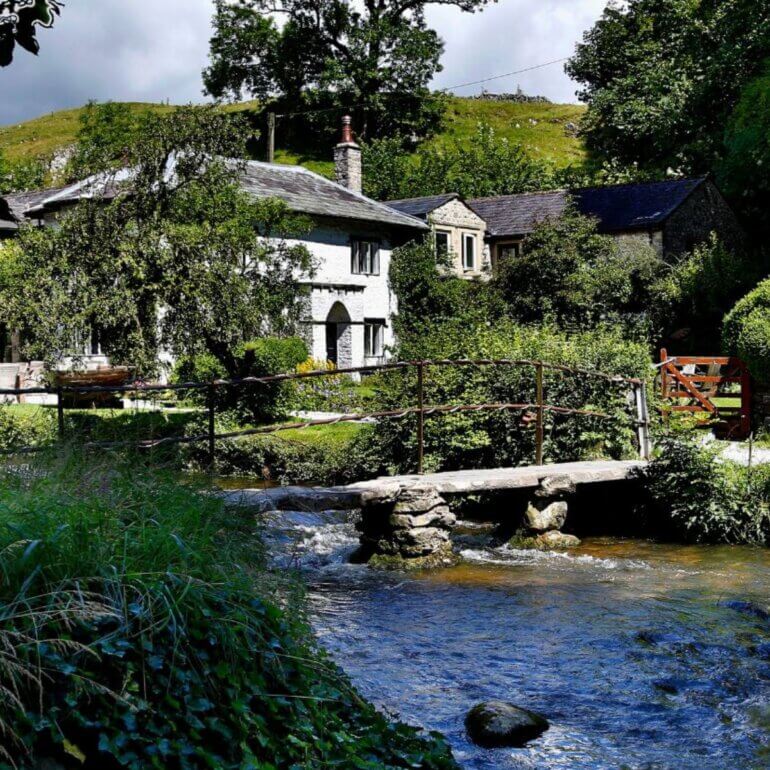 The outside of vegan hotel Beck Hall in the Yorkshire Dales