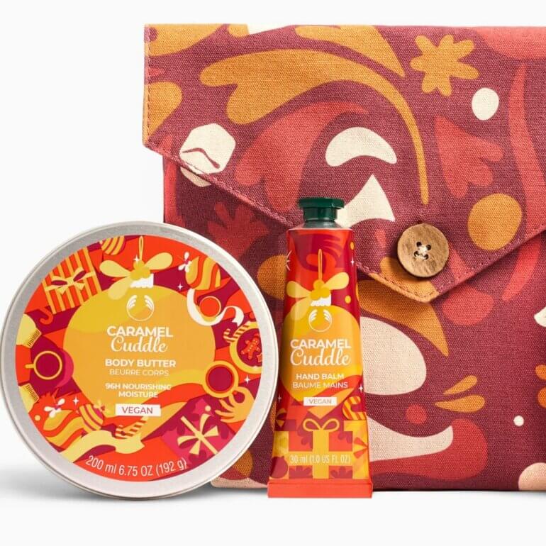 A caramel gift set from The Body Shop