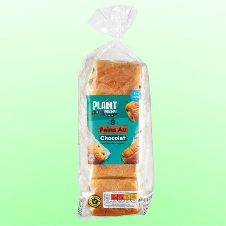 A packet of vegan pains au chocolat from Aldi