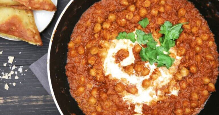 A vegan chickpea chana masala