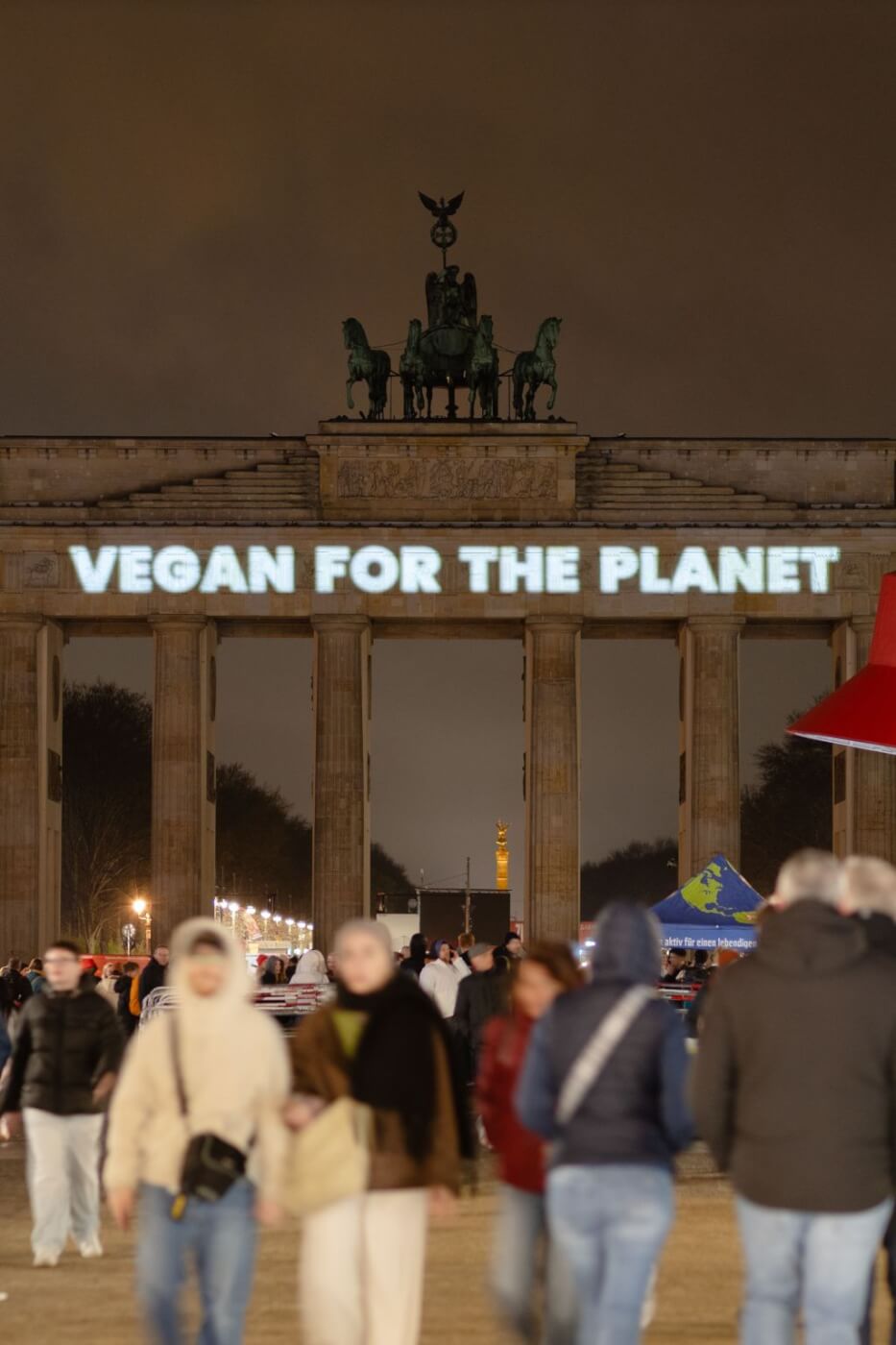 PETA Germany Lights Up Brandenburg Gate With Vegan Message During Earth ...