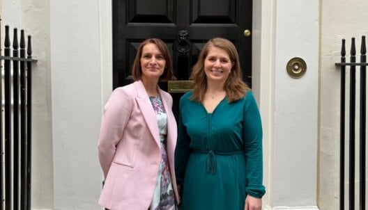 PETA's Dr Julia Baines and Mimi Bekhechi