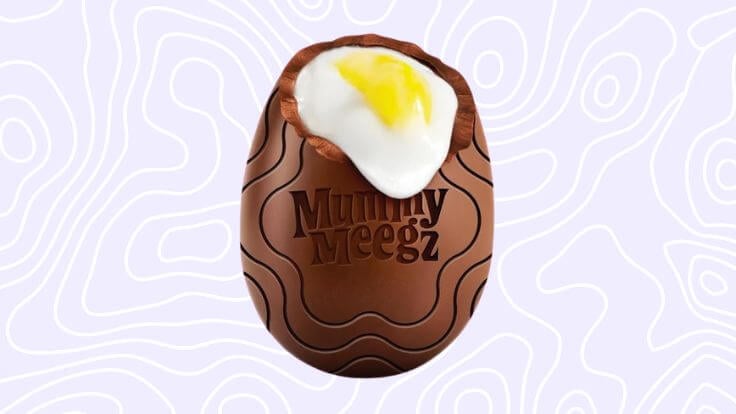 A vegan creme egg from Mummy Meegz