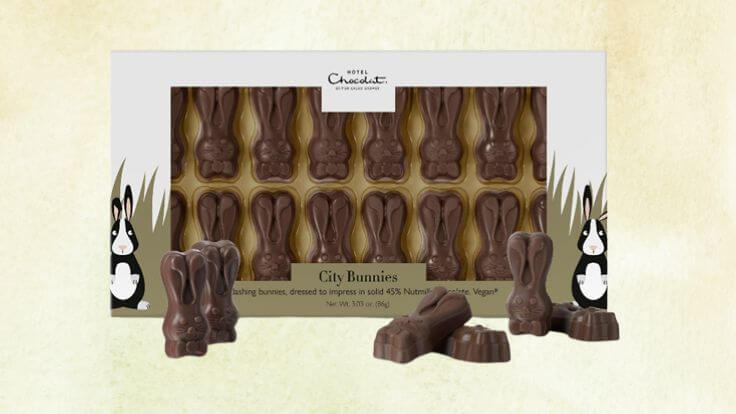 Mini vegan chocolate Easter rabbits from Hotel Chocolat