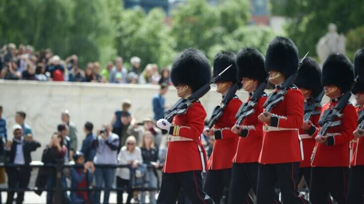 The King's Guard marching through the streets