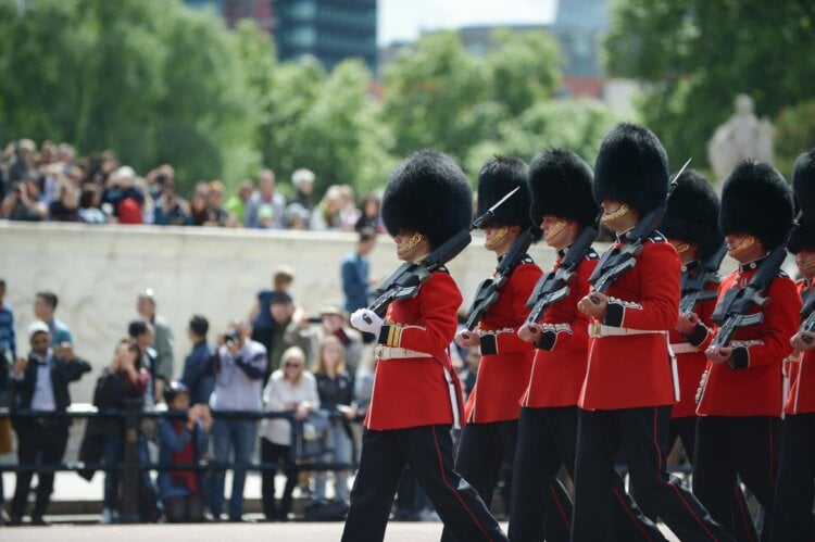 The King's Guard marching through the streets