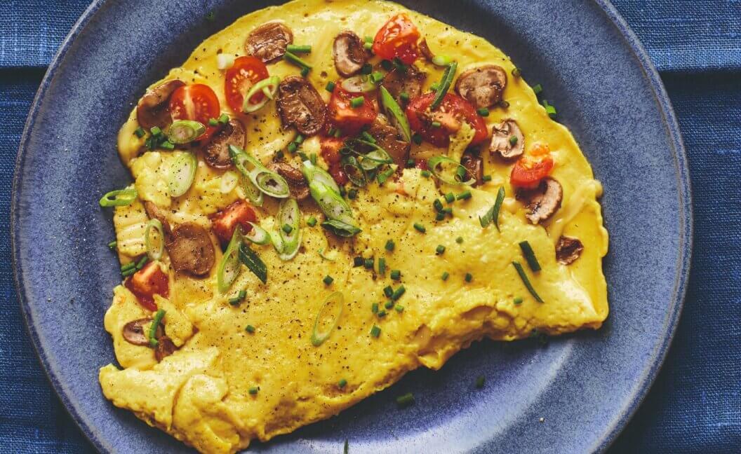 A vegan cheese and mushroom omelette from BOSH!